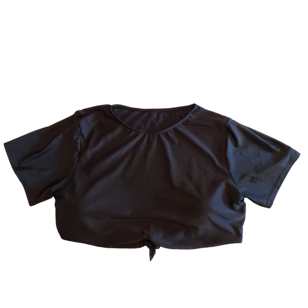 45. SHEIN Women's Black Swimsuite Shirt With Removable Bra Pads Size 3XL